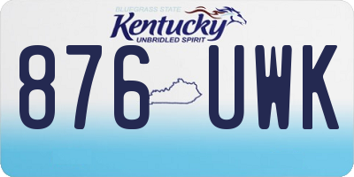 KY license plate 876UWK