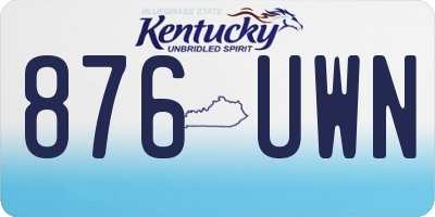 KY license plate 876UWN