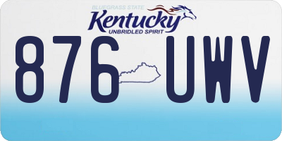 KY license plate 876UWV