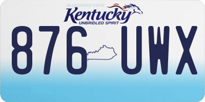 KY license plate 876UWX