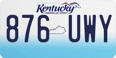 KY license plate 876UWY