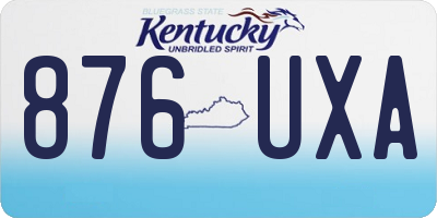 KY license plate 876UXA