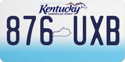 KY license plate 876UXB
