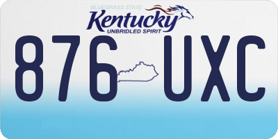 KY license plate 876UXC