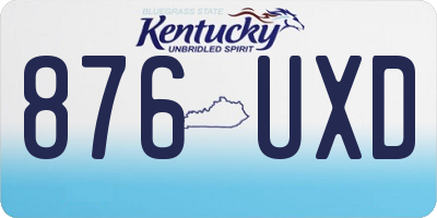KY license plate 876UXD