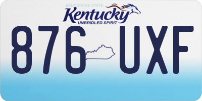 KY license plate 876UXF