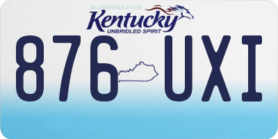 KY license plate 876UXI
