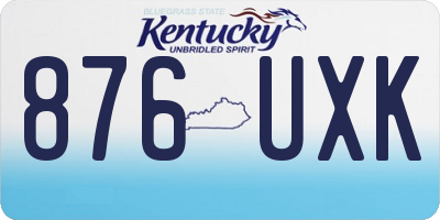 KY license plate 876UXK