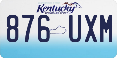 KY license plate 876UXM