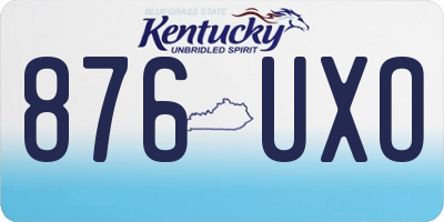 KY license plate 876UXO