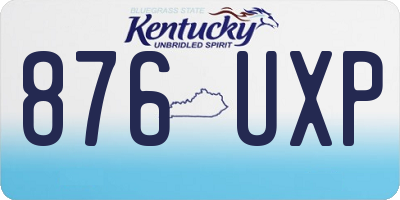 KY license plate 876UXP