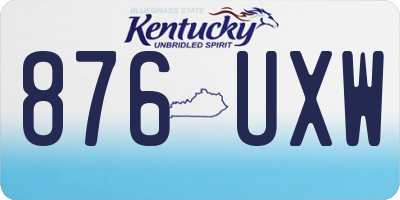 KY license plate 876UXW