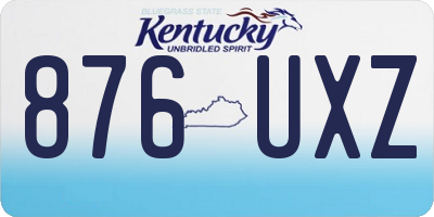 KY license plate 876UXZ