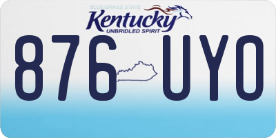 KY license plate 876UYO