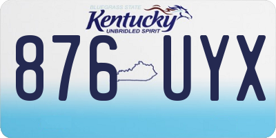 KY license plate 876UYX