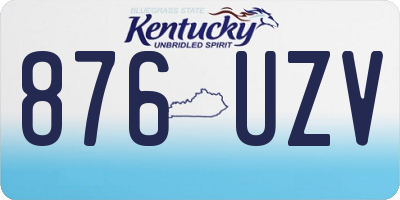KY license plate 876UZV