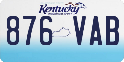 KY license plate 876VAB
