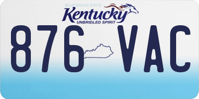 KY license plate 876VAC