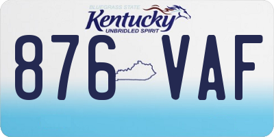 KY license plate 876VAF