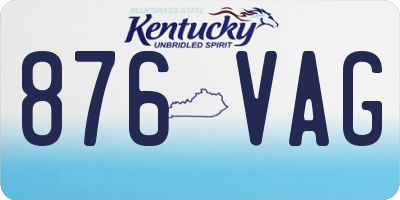 KY license plate 876VAG