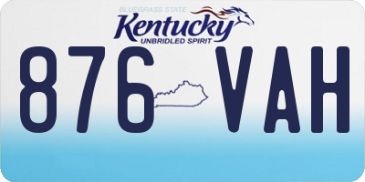 KY license plate 876VAH