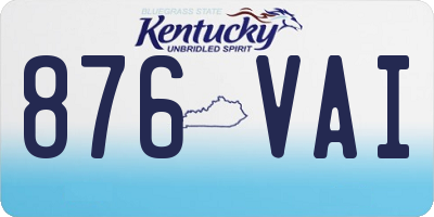 KY license plate 876VAI