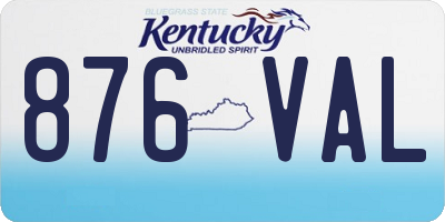 KY license plate 876VAL