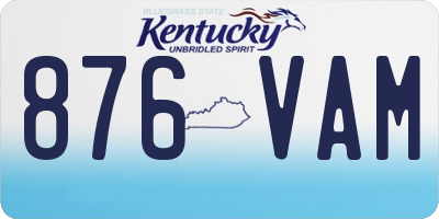 KY license plate 876VAM
