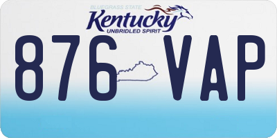 KY license plate 876VAP