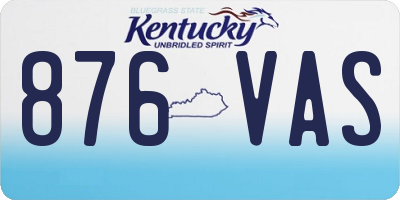 KY license plate 876VAS