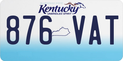 KY license plate 876VAT