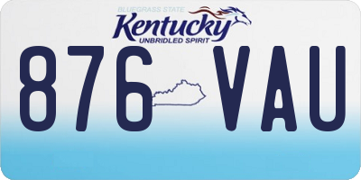 KY license plate 876VAU