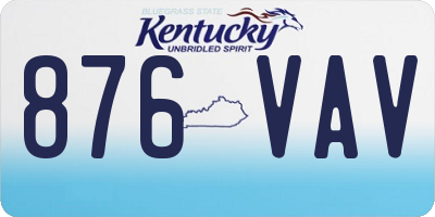 KY license plate 876VAV