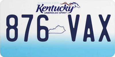 KY license plate 876VAX
