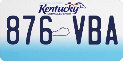 KY license plate 876VBA