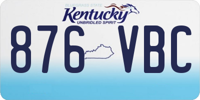 KY license plate 876VBC