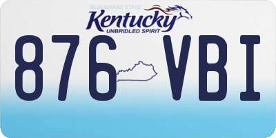 KY license plate 876VBI