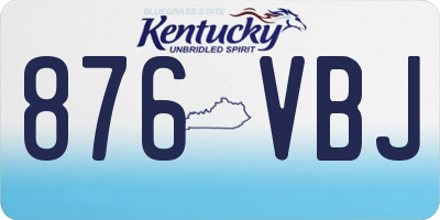 KY license plate 876VBJ