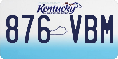 KY license plate 876VBM