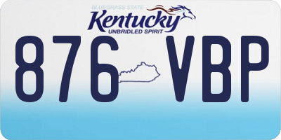 KY license plate 876VBP