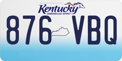 KY license plate 876VBQ