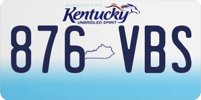 KY license plate 876VBS