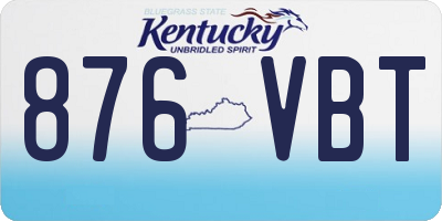 KY license plate 876VBT