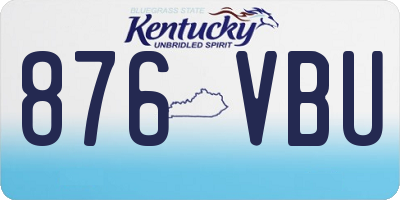 KY license plate 876VBU