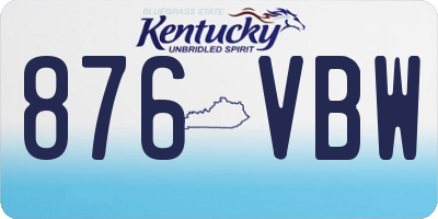 KY license plate 876VBW
