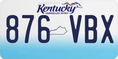 KY license plate 876VBX
