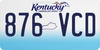 KY license plate 876VCD