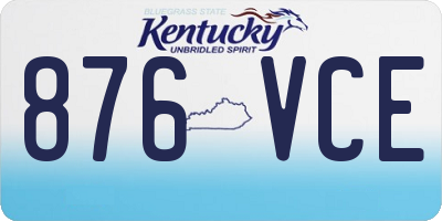 KY license plate 876VCE