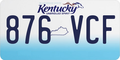 KY license plate 876VCF