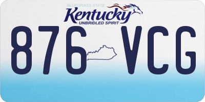 KY license plate 876VCG